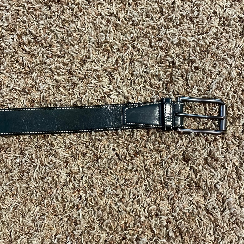 Black Leather Coach Belt. Size 36